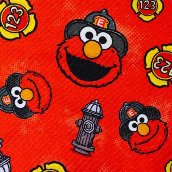 Jersey bedruckt Sesamstraße Elmo als Feuerwehrmann auf Rot